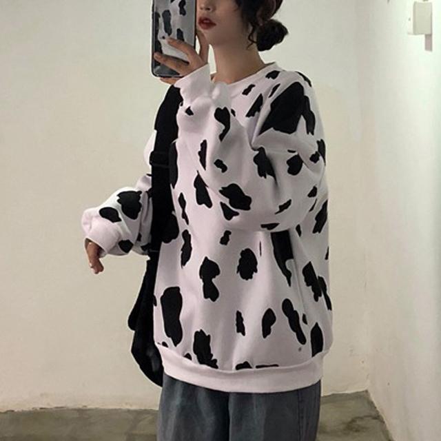 ダルメシアン柄  スウェット トレーナー