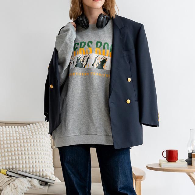 ルーズグラフィックプリント スウェット