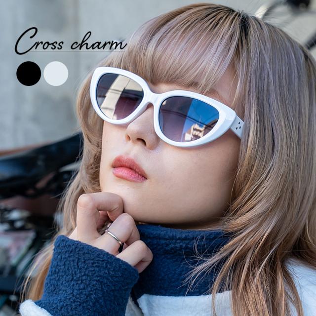 オーバル キャットアイ カラーレンズ サングラス Y2K