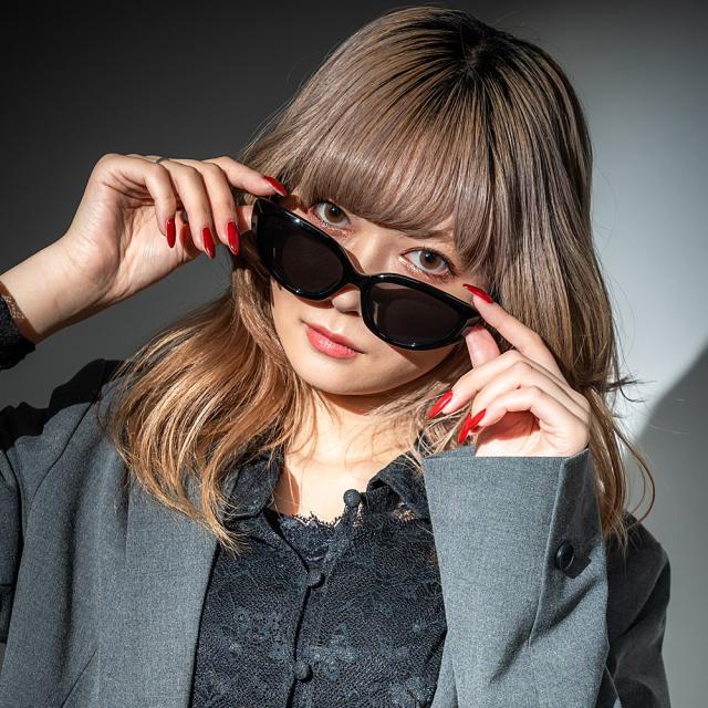 オーバル キャットアイ カラーレンズ サングラス Y2K