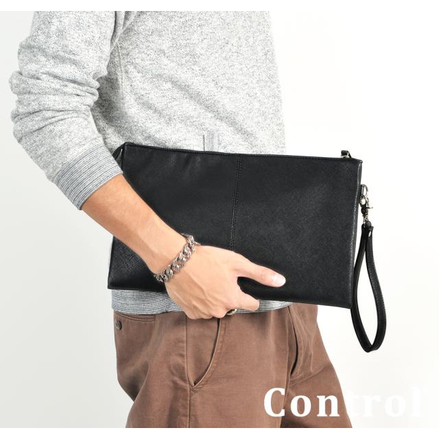 Control シンプル合皮クラッチバッグ