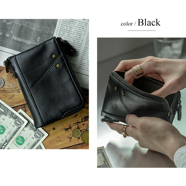 Control crass ダブルジップ 本革 折り財布 