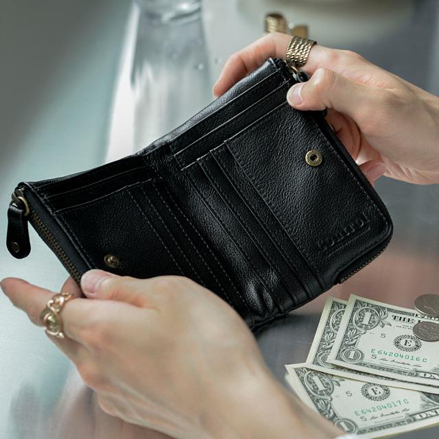 Control crass ダブルジップ 本革 折り財布 