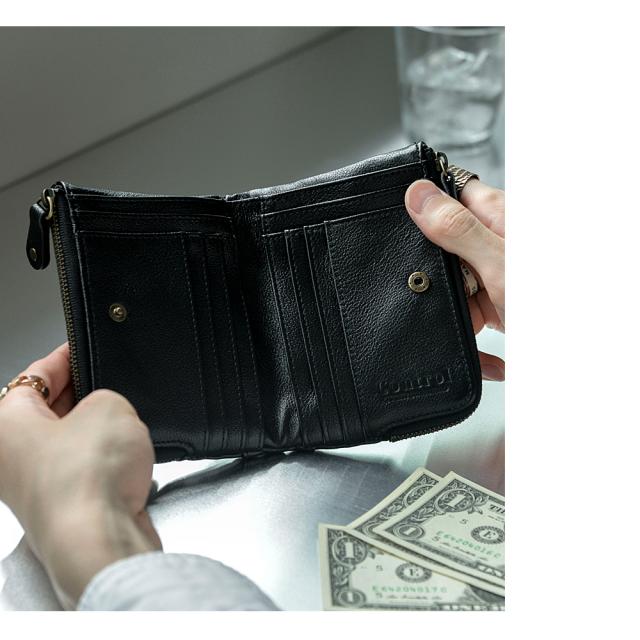 Control crass ダブルジップ 本革 折り財布 