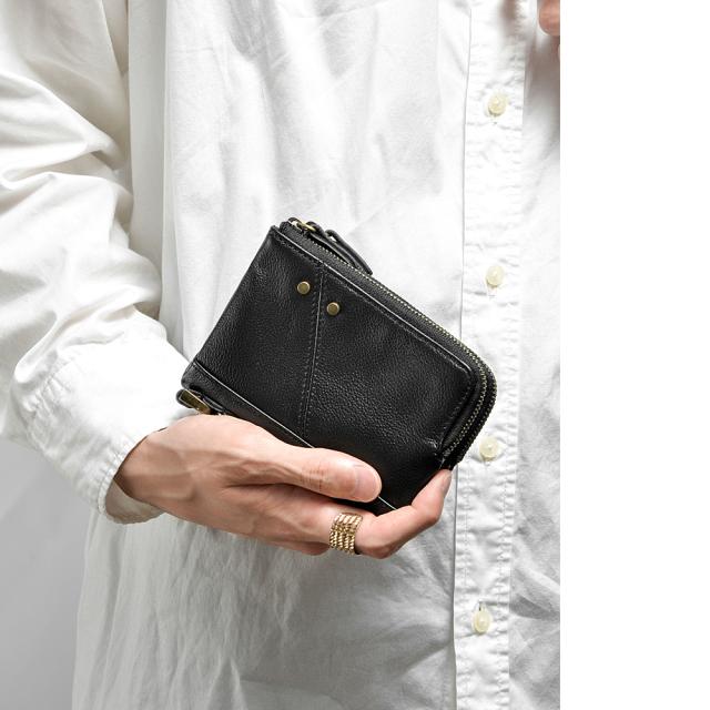 Control crass ダブルジップ 本革 折り財布 