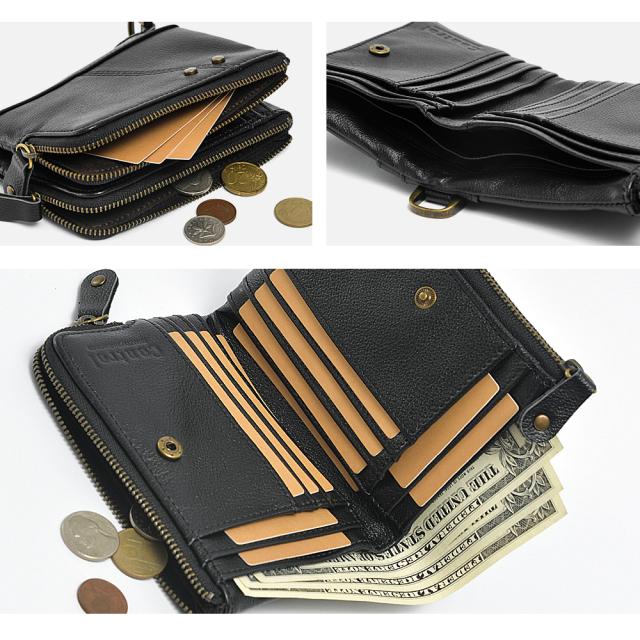 Control crass ダブルジップ 本革 折り財布 