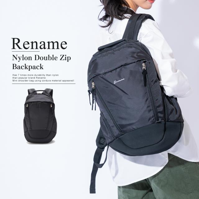 Rename ナイロン ダブルジップバックパック