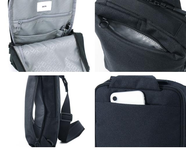 ボディバッグ メンズ 撥水 エースジーン ハンスリーSD ace.GENE ACE エース 斜め掛けバッグ ワンショルダーバッグ HANSREE-SD 通勤 ビジネス 62883 B5 旅行