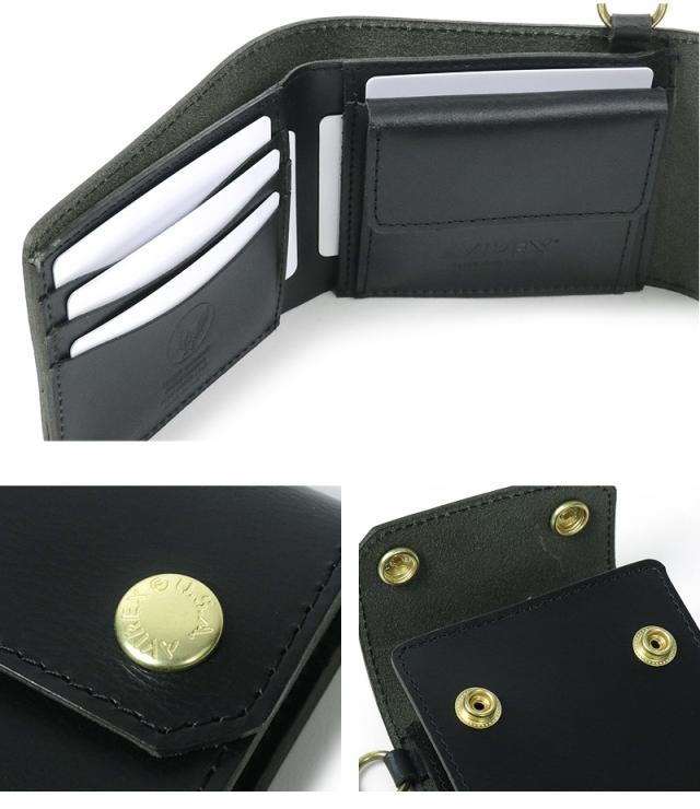 三つ折り財布 AVIREX メンズ 小銭入れあり 財布 革 本革 レザー 男女兼用 ユニセックス ブランド アヴィレックス AX9300 ファーネ2 FAHNE2 アビレックス ミリタリー 人気