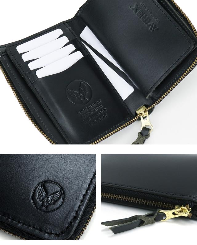 二つ折り財布 AVIREX メンズ 小銭入れあり ミドルウォレット 財布 革 本革 レザー 男女兼用 ユニセックス ブランド アヴィレックス AX9301 ファーネ2 FAHNE2 アビレックス