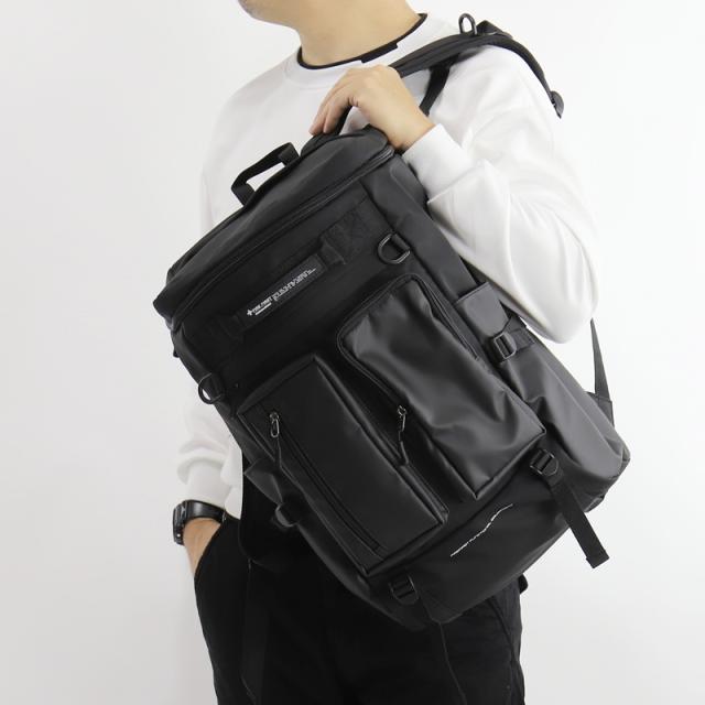 【商品レビューで+5%】ファイヤーファースト リュック FIRE FIRST デイパック バックパック かばん バッグ A4 B4 21.6L スクエアリュック 普段使い タウン デイリー 通勤 通学 ビジネス PC シンプル メンズ レディース 黒 グレー 男性 学生 軽量 丈夫 人気 ブランド FFX-100