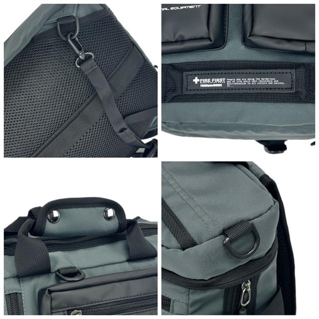 【商品レビューで+5%】ファイヤーファースト FIRE FIRST 3WAY ショルダー ショルダーバッグ 手持ち リュック バックパック A4 B4 10.1L 普段使い タウン デイリー 通勤 通学 ビジネス 旅行 トラベル レジャー シンプル メンズ 黒 グレー 男性 軽量 丈夫 人気 ブランド FFX-103