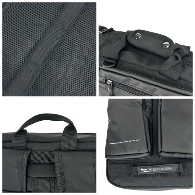 【商品レビューで+5%】ファイヤーファースト FIRE FIRST 3WAY ショルダー ショルダーバッグ 手持ち リュック バックパック A4 B4 14.5L 普段使い PC デイリー 通勤 通学 ビジネス 旅行 トラベル レジャー パソコン メンズ 黒 グレー 男性 軽量 丈夫 人気 ブランド FFX-113