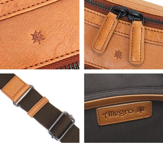 Allegro アレグロ ムランシリーズ 舟形ショルダーバッグ 斜め掛けバッグ 牛革 本革 レザー ショルダーバッグ