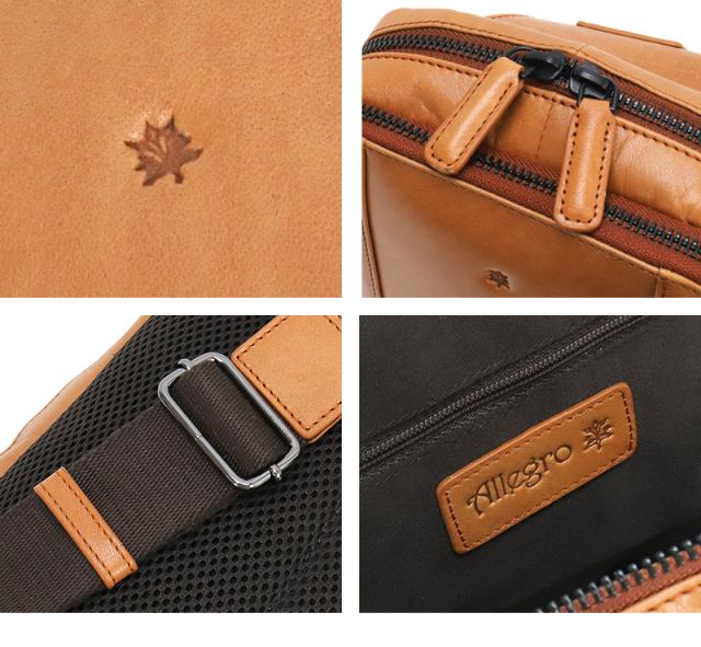 Allegro アレグロ ムランシリーズ ボディバッグ ワンショルダーバッグ 斜め掛けバッグ 牛革 本革 レザー ショルダーバッグ