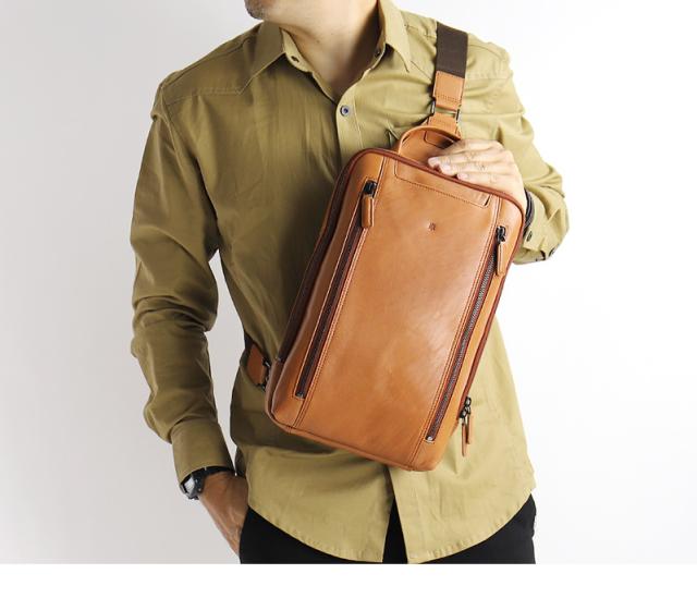 Allegro アレグロ ムランシリーズ ボディバッグ ワンショルダーバッグ 斜め掛けバッグ 牛革 本革 レザー ショルダーバッグ