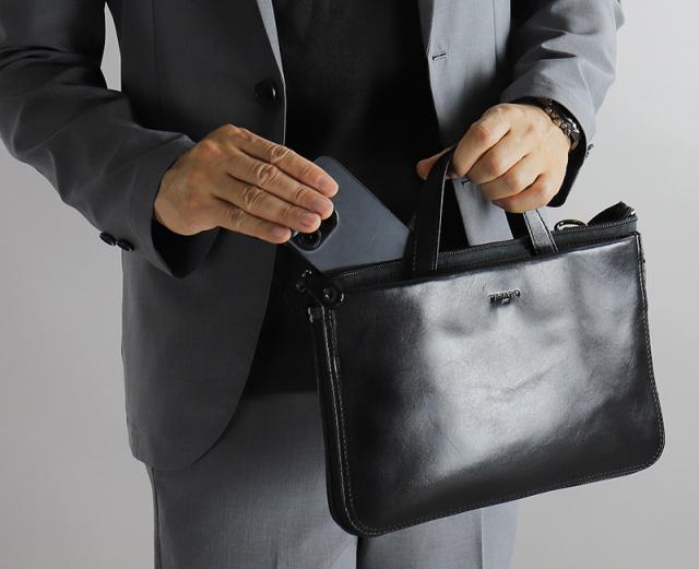 FIGARO フィガロ ポアネシリーズ ミニブリーフケース 斜め掛けバッグ 牛革 本革 レザー ミニブリーフケース