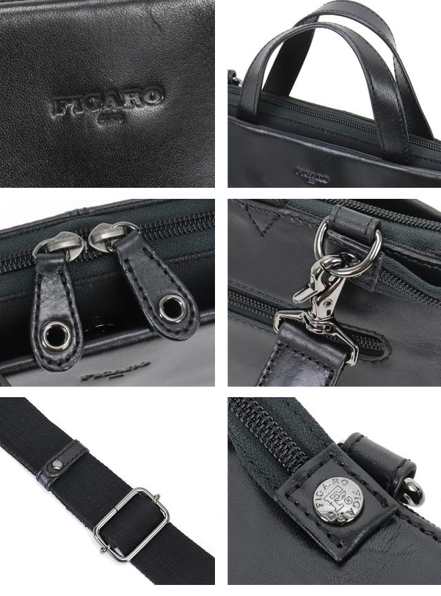 FIGARO フィガロ ポアネシリーズ ミニブリーフケース 斜め掛けバッグ 牛革 本革 レザー ミニブリーフケース