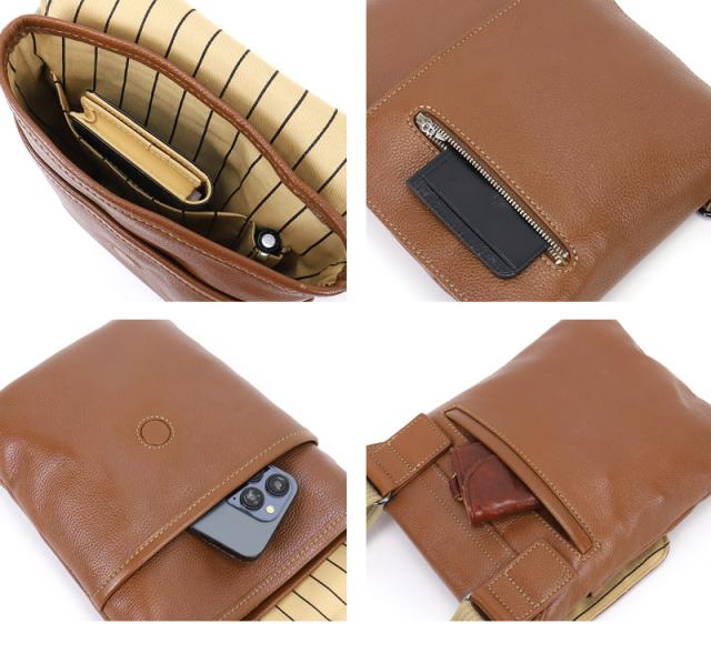 TRUSTER トラスター モスク 薄マチショルダーバッグ 牛革 本革 レザー 75812