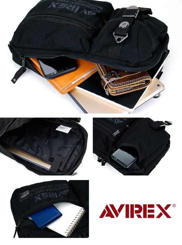 ボディバッグ ショルダーバッグ 2WAY AVIREX メンズ レディース 男女兼用 ユニセックス ワンショルダーバッグ 斜めがけバッグ アヴィレックス AVX3522 イーグル EAGLE アビレックス 黒 ベージュ カーキ ブラック