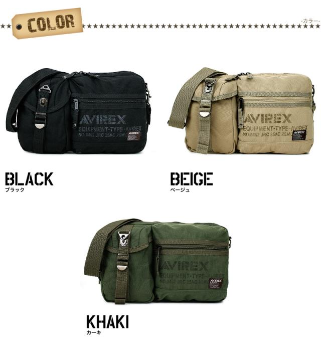 ボディバッグ ショルダーバッグ 2WAY AVIREX メンズ レディース 男女兼用 ユニセックス ワンショルダーバッグ 斜めがけバッグ アヴィレックス AVX3522 イーグル EAGLE アビレックス 黒 ベージュ カーキ ブラック