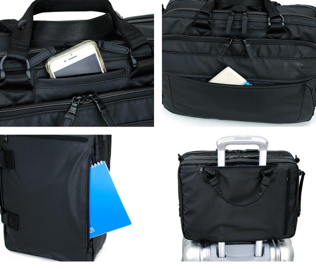 3WAY ビジネスバッグ リュック ショルダーバッグ PID Gradeシリーズ PAT202 2ルーム ブリーフケース ビジネスブリーフ ピーアイディー グレーデ レディース 男女兼用 B4 A4 黒 通勤 ノートPC対応 タブレット対応 大容量 ブラック