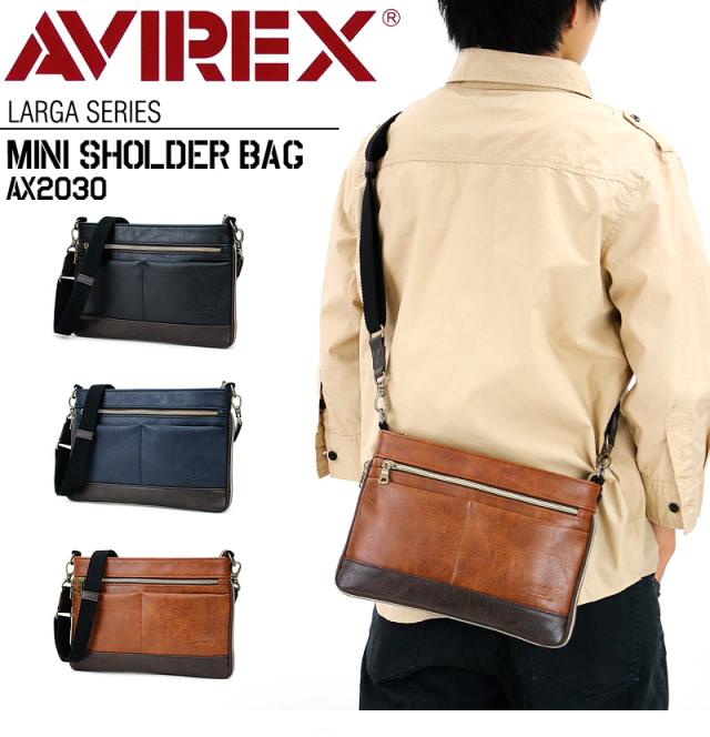 ショルダーバッグ AVIREX メンズ 2WAY 男女兼用 ユニセックス ブランド サコッシュバッグ クラッチバッグ アヴィレックス AX2030 ラルガ LARGA 拡張
