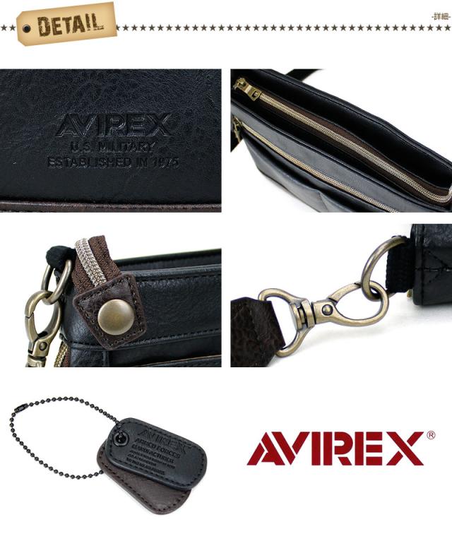 ショルダーバッグ AVIREX メンズ 2WAY 男女兼用 ユニセックス ブランド サコッシュバッグ クラッチバッグ アヴィレックス AX2030 ラルガ LARGA 拡張