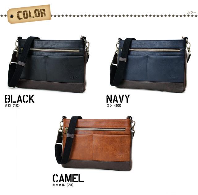 ショルダーバッグ AVIREX メンズ 2WAY 男女兼用 ユニセックス ブランド サコッシュバッグ クラッチバッグ アヴィレックス AX2030 ラルガ LARGA 拡張