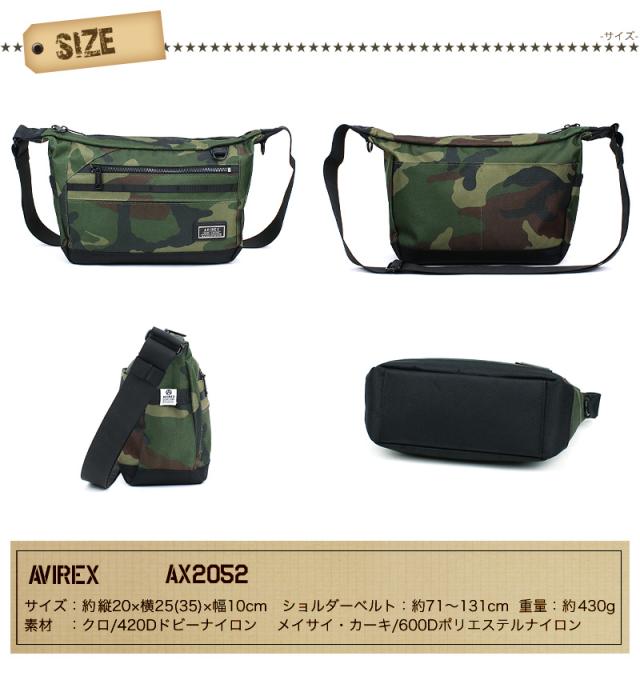 ミニショルダーバッグ AVIREX メンズ 男女兼用 ユニセックス ブランド 斜めがけバッグ アヴィレックス AX2052 ソリッド SOLID アビレックス