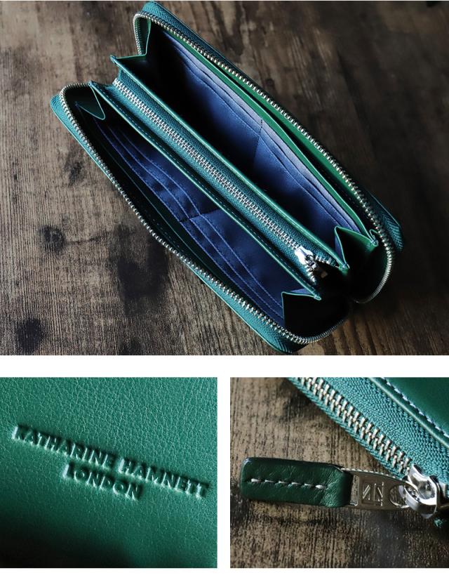 KATHARINE HAMNETT LONDON MINERAL ラウンドファスナー長財布 小銭入れあり 490-50704 