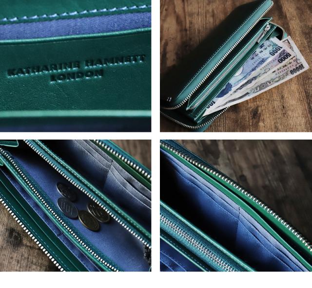 KATHARINE HAMNETT LONDON MINERAL ラウンドファスナー長財布 小銭入れあり 490-50704 