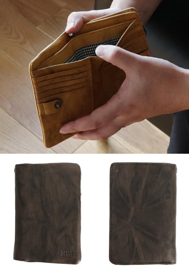 TAKEO KIKUCHI (タケオキクチ) オイスターシリーズ ミドルウォレット 小銭入れあり 720625