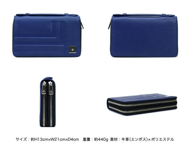 LANVIN en Bleu (ランバンオンブルー) Fizz(フィズ)  クラッチバッグ ダブルファスナー 521221 