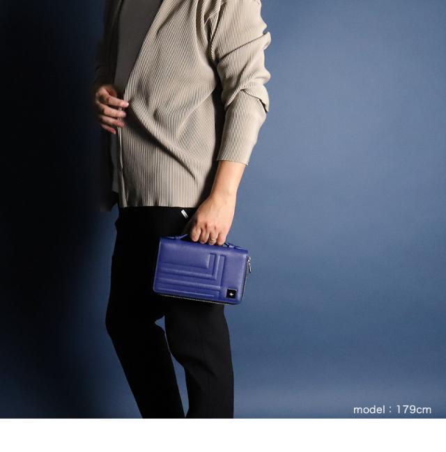 LANVIN en Bleu (ランバンオンブルー) Fizz(フィズ)  クラッチバッグ ダブルファスナー 521221 