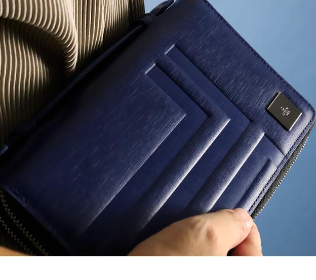 LANVIN en Bleu (ランバンオンブルー) Fizz(フィズ)  クラッチバッグ ダブルファスナー 521221 