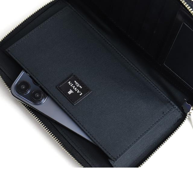 LANVIN en Bleu (ランバンオンブルー) Fizz(フィズ)  クラッチバッグ ダブルファスナー 521221 