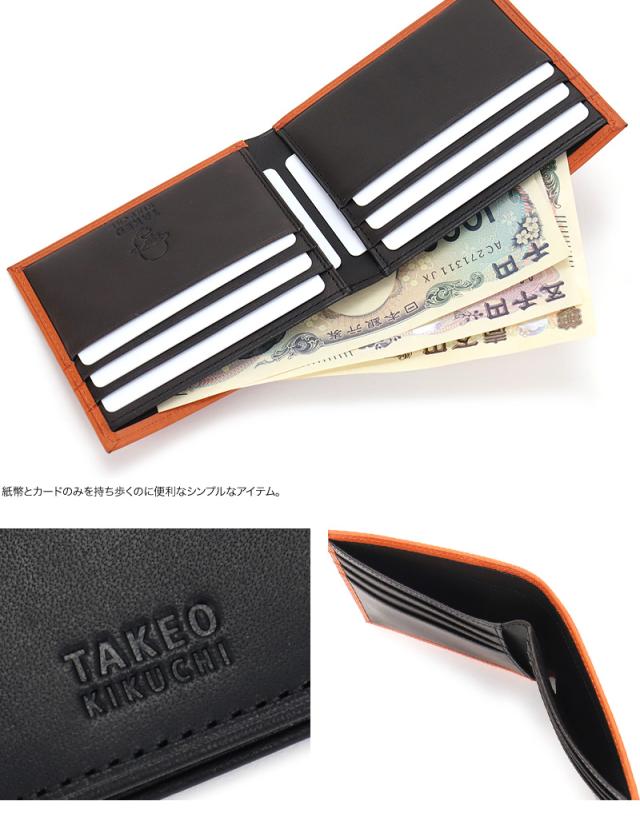 TAKEO KIKUCHI (タケオキクチ) ヘリテージ小物 二つ折り財布 小銭入れなし 740604 