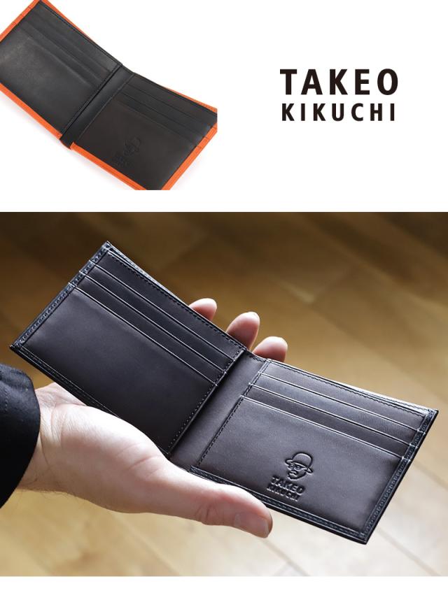 TAKEO KIKUCHI (タケオキクチ) ヘリテージ小物 二つ折り財布 小銭入れなし 740604 