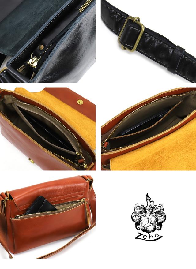 Zeha (ツェハ) ショルダーバッグ 姫路レザー 牛革 日本製 290-9901