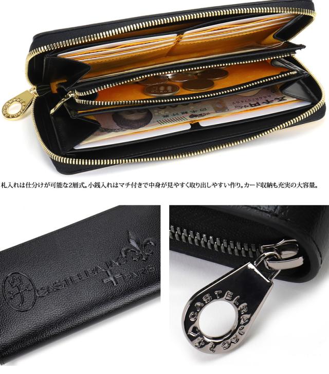 CASTELBAJAC (カステルバジャック) Glitter小物(グリッター小物)シリーズ ラウンドファスナー長財布 053682