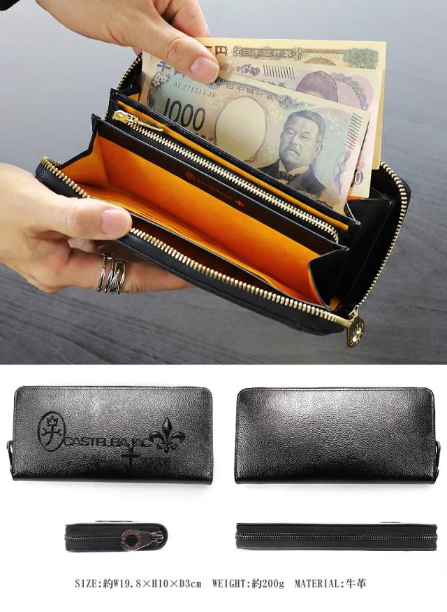 CASTELBAJAC (カステルバジャック) Glitter小物(グリッター小物)シリーズ ラウンドファスナー長財布 053682