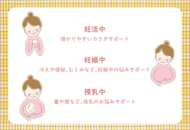 妊活中、妊娠中、授乳中のママをサポート