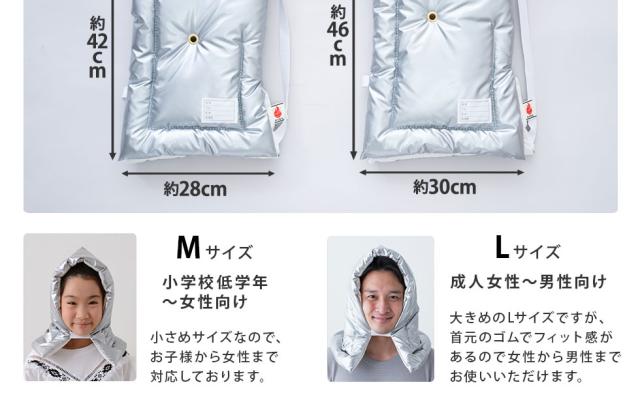 Mサイズ:小学校低学年〜女性向け。約28×42cm Lサイズ:成人女性〜男性向け。約30×46cm
