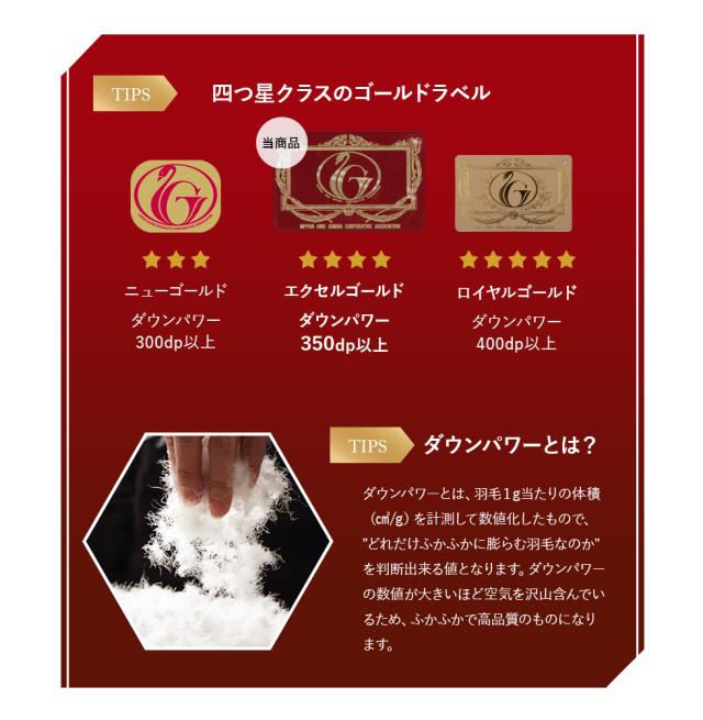 日本製 エクセルゴールドラベル 羽毛布団 シングル 収納ケース付き 高品質