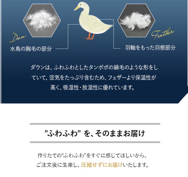 日本製 ロイヤルゴールドラベル 2枚合わせ 羽毛布団 シングル 収納ケース付き 高品質
