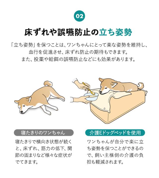 介護用ドッグベッド 防水カバー付き 高さ調整可能 E字形状 姿勢維持 床ずれ防止 誤嚥防止 負担軽減