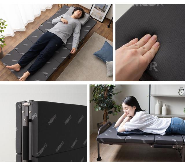 EMOOR START 高反発マットレス付き折りたたみベッド シングル コンパクト