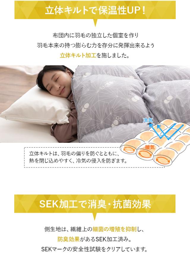 日本製 ロイヤルゴールドラベル 羽毛布団 シングル 収納ケース付き 非圧縮