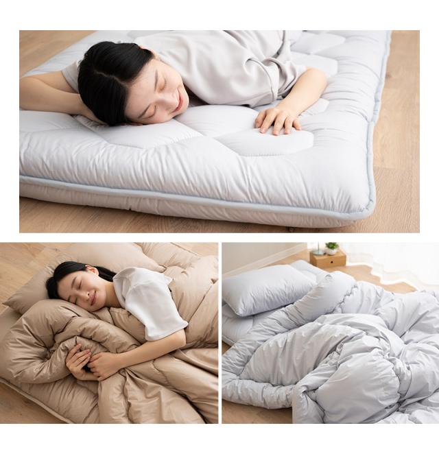 エムールカラー 布団6点セット シングル 日本製 綿100% 抗菌 防臭 防ダニ 掛け 敷き 枕 布団カバー OKADA